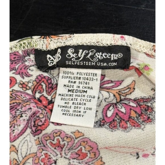 Y2K Babydoll White Pink Floral Fairy Romance Asymmetrical Cami Top Womens Medium - Picture 7 of 9